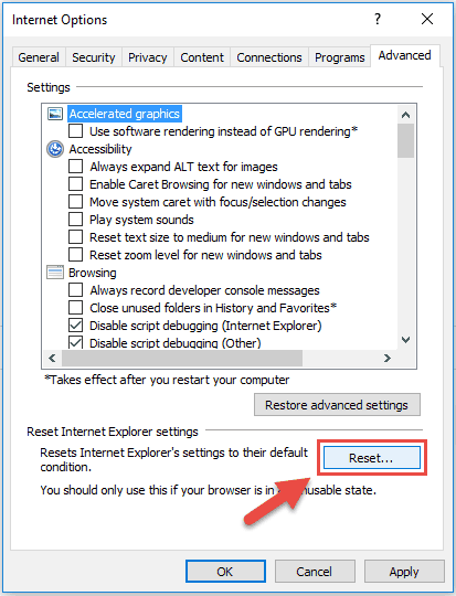 Reset Internet Explorer Step4