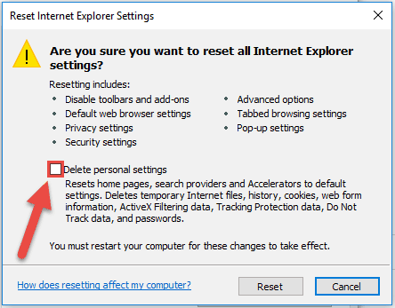 Reset Internet Explorer Step5